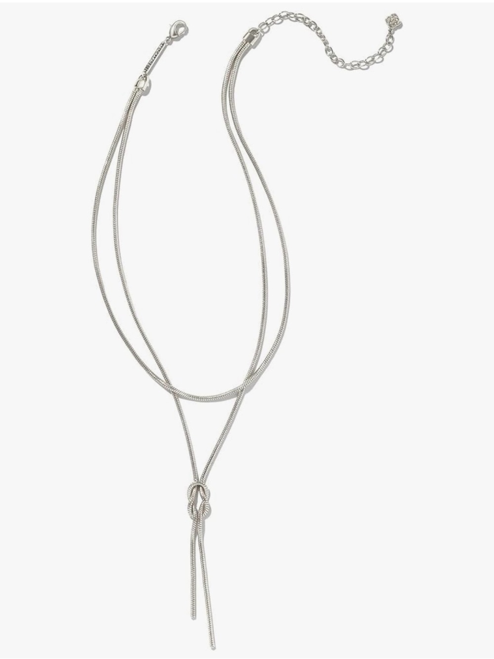Kendra Scott Silver Layered Knot Lariat Necklace